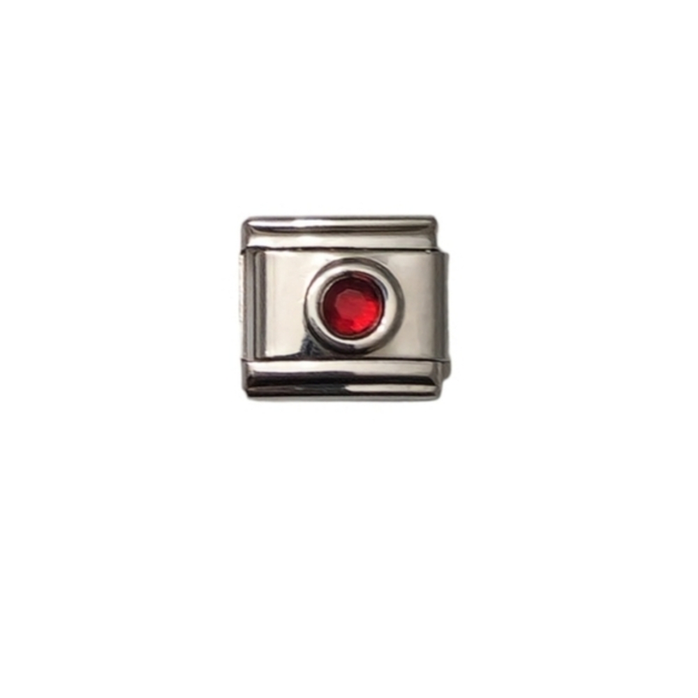 Italian Charm Link‎ for Italian Charm Bracelet Ruby Stone July Birthstone